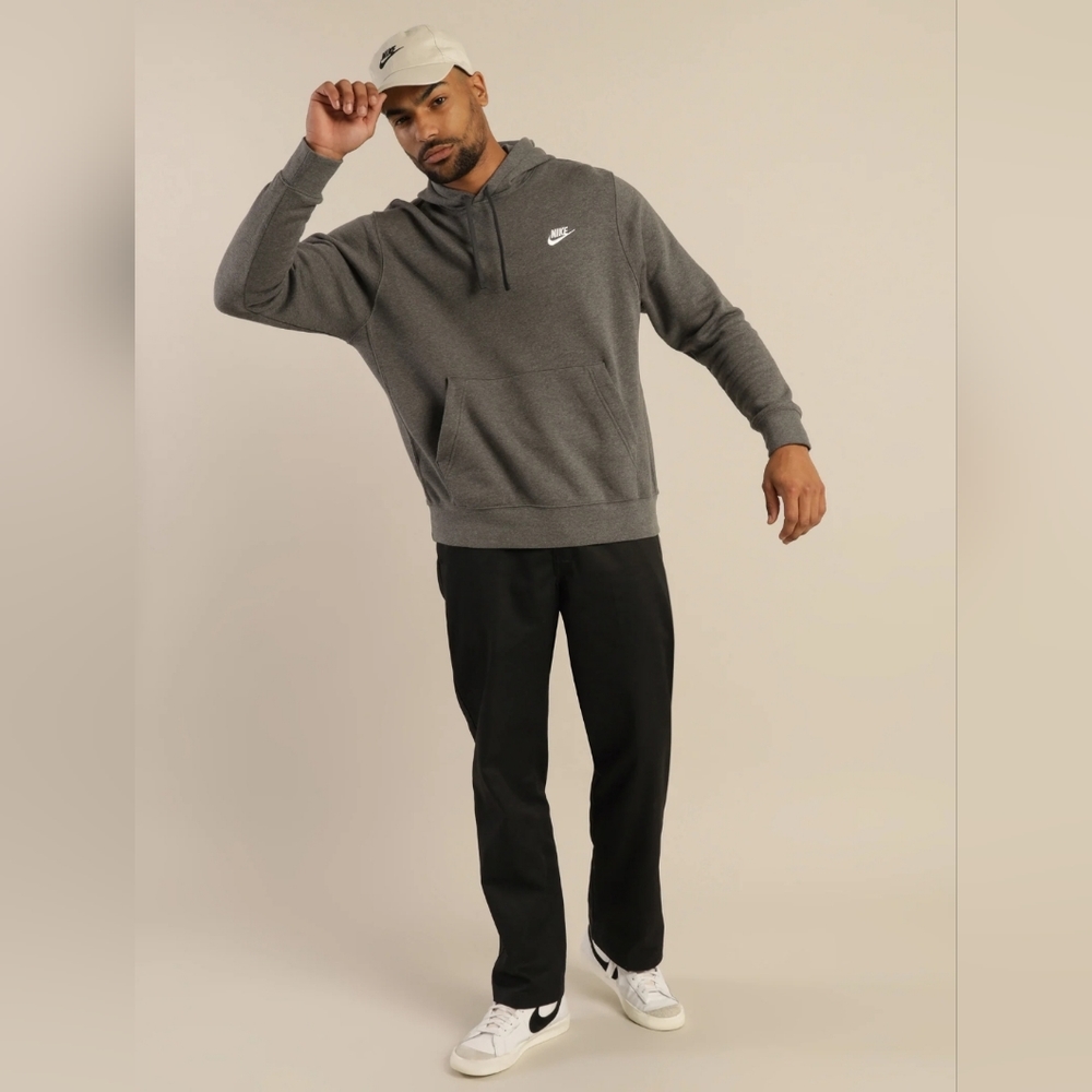 Nike-Sports Wear Clud Hoodie In Charcoal